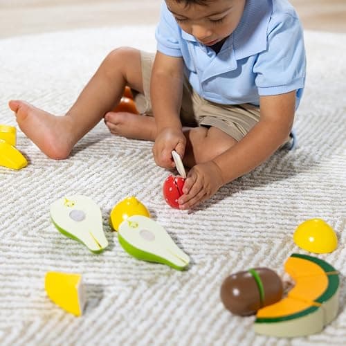 Melissa & Doug Cutting Fruit Set - Wooden Play Food Kitchen Accessory, Multi - Pretend Play Accessories, Wooden Cutting Fruit Toys For Toddlers And Kids Ages 3+ - One Size thumbnail 6