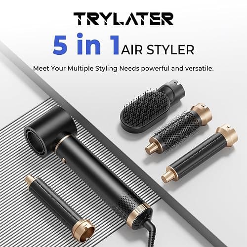 5 in 1 Hair Dryer Brush, Negative Ion Air Styler Wrap Hair Styler Upgrade Blow Dryer Brush Air Curler for Hair, Blowout Brush Set As A Gift for Straight/Curl/Drying/Smoothing thumbnail 6