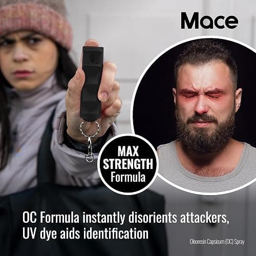 Mace Pepper Spray - Hard Case Model, 12g, 12 Feet Range, Max Strength 10% OC Formula, Long Lasting UV Dye, Flip Top Safety Cap, Self Defense Pepper Spray Keychain for Women & Men thumbnail 5