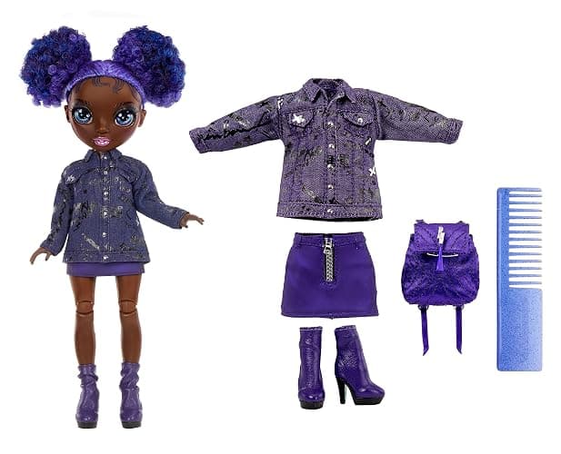 Rainbow High Jr High Series 2 Krystal Bailey- 9" Purple Posable Fashion Doll with Designer Accessories and Open/Close Backpack. Great Toy Gift for Kids Ages 6-12 Years Old & Collectors thumbnail 3