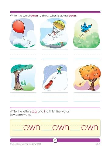 School Zone Sight Word Fun Workbook: 64 Pages, 1st Grade, Word Recognition, Spelling, Letter Sounds, Context Clues, Categorizing, Ages 6 to 7 (I Know It! Book Series) thumbnail 4