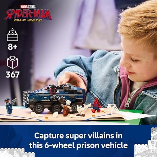 LEGO Marvel Spider-Man Prison Transport Chase - Super Hero Building Toy for Boys & Girls, Ages 8+ - Includes 4 Minifigures - Spider-Man Toy for Fans - Gift for Birthdays - 76349 thumbnail 2