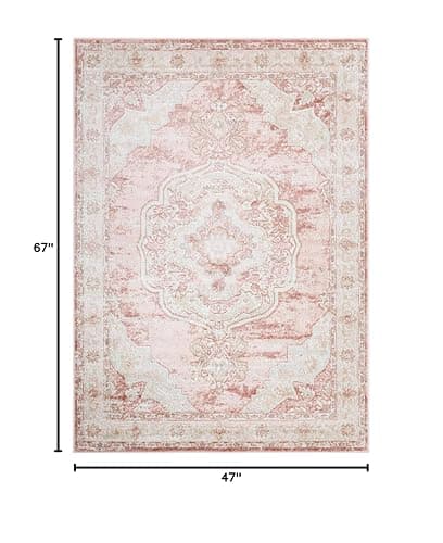 Livabliss Bilal Traditional Medallion Area Rug, 3'11" x 5'7", Rose thumbnail 2