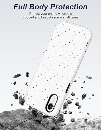 Jusy Compatible with MagSafe Polka Dot Case for iPhone XR, Cute Aesthetic Polka Dots Magnetic Phone Case, Soft TPU and Hard PC Protective Phone Cover for Women Girls (Matte) - White thumbnail 3