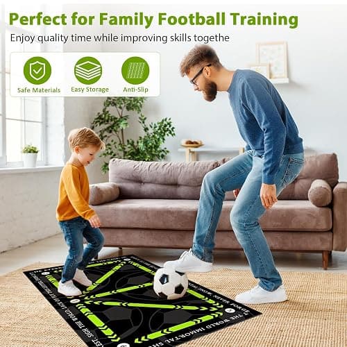 Football Training Mat,60 X 90cm Soccer Training Mat Non Slip for Adult & Kids, Ideal for Indoor and Outdoor Use thumbnail 5