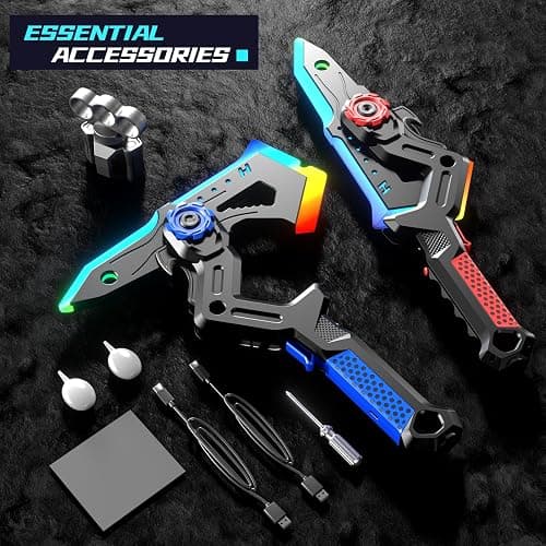 2 Pack Transforming Light Up Swords for Kids, Rechargeable LED Glowing Sword & Axe Toys with Mist Spray & Sound, Connectable Double-Bladed Weapons, Halloween Costume Cosplay Accessories for Boys 8-12 thumbnail 8