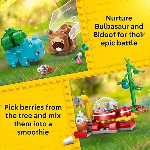 LEGO Pokémon SMART Play: Berry Bash with Bulbasaur and Bidoof 72155 | Compatible Set, Building Toys, Boys & Girls, Ages 7+, Interactive Pokémon Toys, 2 SMART Tags, 240 pieces, Gift Idea thumbnail 3