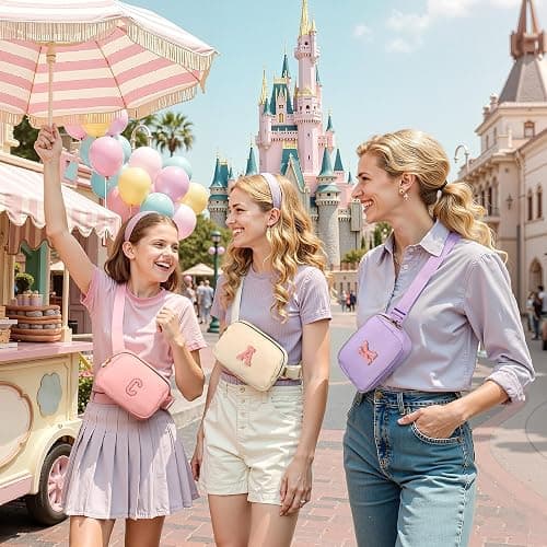 mibasies Initial Fanny Pack for Girls, Birthday Gifts for 4 5 6 7 8 9 10 11 12 13 Teen Girl - Cute Personalized Trend Stuff - Lavender J thumbnail 4