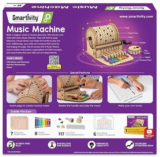 Smartivity DIY Music Machine Toy for Kids 8-14 Years | Create Your Own Music with 7 Preset Songs | STEM Toy | Christmas & Birthday Gift for Girls & Boys 8-14 Years thumbnail 8