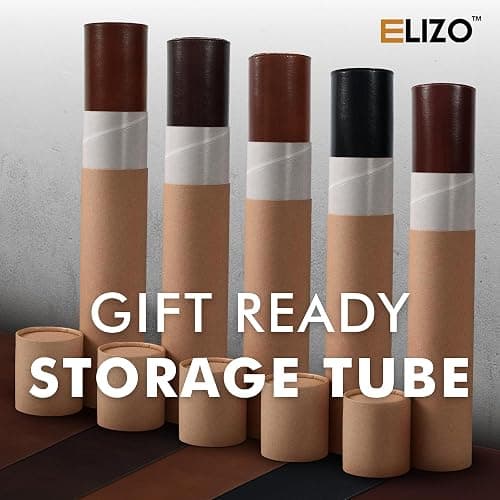 Elizo Leather Desk Mat Desk Pad Blotter Set - Real Full-Grain Leather (32x16) 2-Layer Genuine Desk Cover Protector & Large Mouse Pad, Computer Keyboard Desk Accessories for Office & Home thumbnail 7