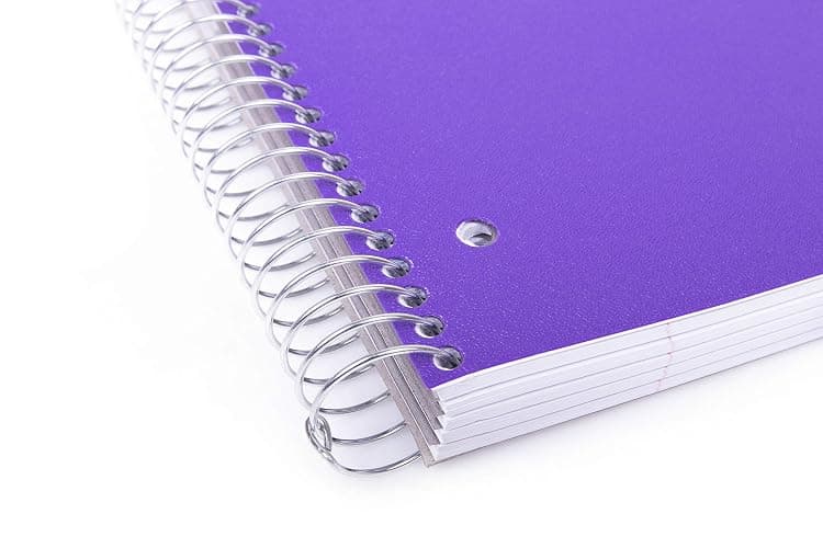 Mintra Office Durable Spiral Notebooks, 5 Subject (Purple, College Ruled 1pk) thumbnail 5