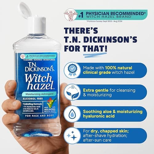 T.N. Dickinson's Witch Hazel Alcohol Free Moisturizing Astringent | 100% Natural Witch Hazel | Calms, Nourishes, Hydrates Skin | for Face & Body | 16 Fl Oz thumbnail 3