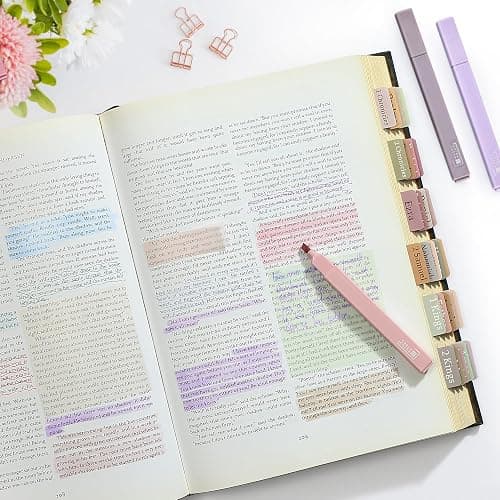 DazSpirit Bible Journaling Kit, 12 Pastel Bible Highlighters and 6 Pens with 90 Laminated Tabs, Bible Study Kit for Women & Men Office School, Christian Study Supplies - Highlighters + Color Pens + Tabs thumbnail 2