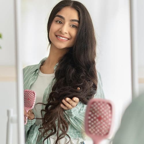 FHI Heat UNbrush Mini Detangler Brush for Pain-Free Brushing on All Wet or Dry Hair Types — Durable Duoflex Anti-Static Bristles, Lightweight Handle, Vented Mini Hair Brush thumbnail 10