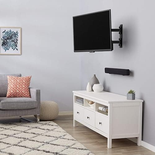 Amazon Basics Full Motion Articulating TV Wall Mount, with Swivel and Tilt, for 26" to 55" TVs and Flat Panels up to 80 Lbs, VESA Compatible, Single Stud, Black thumbnail 10