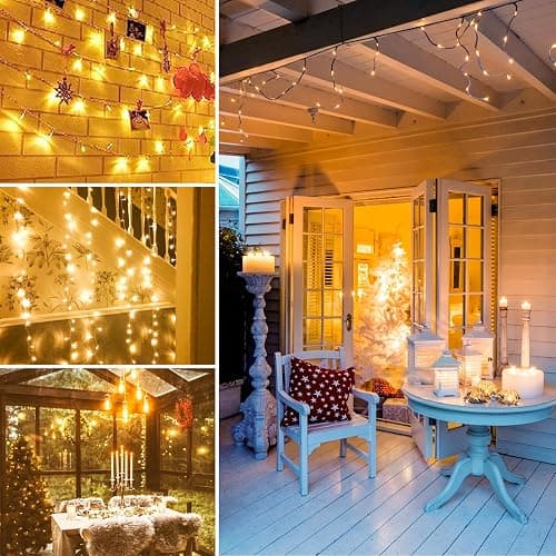 Extra-Long 300LED Christmas Lights Outdoor Indoor, Upgraded Warm White String Lights for Bedroom, Waterproof 13 Modes Plug in Twinkle Fairy String Lights for Home Party Wedding Garden (Warm White) thumbnail 7