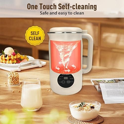 Nut Milk Maker 8 in 1, 1200ml Automatic Soy Milk Maker, Baby Food Processor with Delay Start, Keep Warm and Self-Cleaning for Almond Milk, Oat Milk, Cashew Milk, Soups, Porridges and Smoothies thumbnail 2
