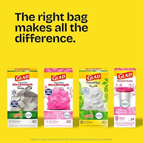 Glad ForceFlex Tall Kitchen Drawstring Trash Bags, 13 Gal, Fragrance Free, 140 Ct (Package May Vary) thumbnail 11