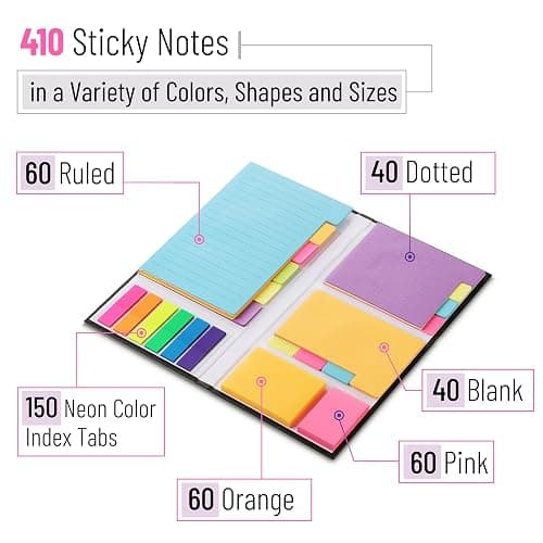 Mr. Pen- Sticky Notes Set, 410 Pack, School Supplies, Office Supplies, Planner Sticky Note Dividers Tabs, Book Notes, Stocky Notes for Bible Journaling thumbnail 4