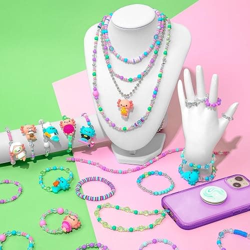 Fashion Angels Charm Changers Axolotl League Jewelry Design Kit, Includes Adorable Axolotl Charms & Over 700 Beads, Custom Jewelry Craft Activity for Kids thumbnail 2