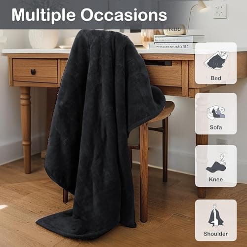 Electric Heated Blanket Full Size 72"x84", Fast Heating Blanket, Soft Cozy for Bed, 10 Hours Auto Off & 4 Heating Levels, Heater Blankets, Machine Washable, Warm Gifts for Grandma -Black thumbnail 6