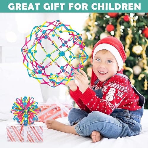 2PCS Expandable BreathingColorful Inflatable Ball Expandable Magic Ball - Stress Reliever Fidget Toys - Breathing Magic Collapsible Ball Toys for Kids & Adults Stress Needs - for Yoga,ADHD (2PCS) thumbnail 6