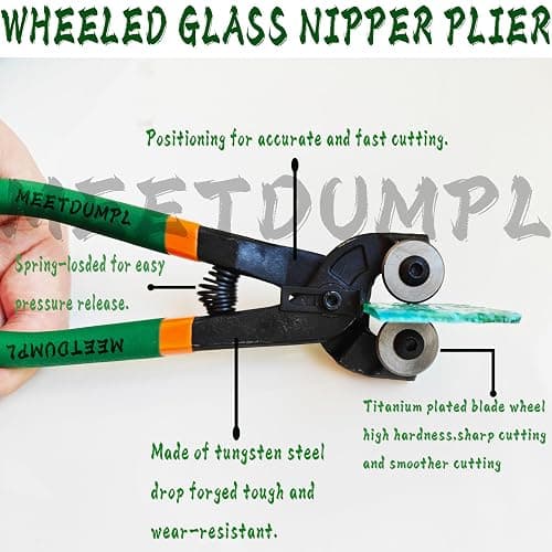 Stained Glass Kit，Stained Glass Supplies，Glass Cutters Tools,Heavy Duty Glass Running Pliers，Wheeled Glass Nippers，Breaker Grozer Pliers，Glass Cutter，for Stained Glass,Mosaics,Fusing,Breaking (7) thumbnail 3