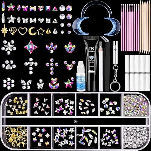 DAZZLEBRITE Tooth Gem Kit, Tooth Gems Kit for Teeth, Beginners Starter Crystals Teeth Gem Jewelry for Women Men, Bedazzling Gems Kits with Pickup Tools. - Image 1