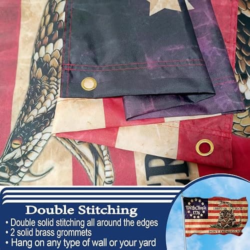 NASIAN Dont Tread on Me Flag We The People 1776 Flag 4th of July Amercian Flags for Outside 3x5 Double Sided Outdoor House Yard Holiday Decoration Banner - One Size - Dont Tread On Me 1776 Flag thumbnail 5