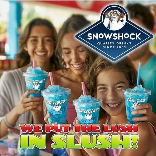 SnowShock 2 x 5ltr Slush Syrup - Concentrate Dilute for Ice/Slushy Machine | Flavoured Slushie Maker (Strawberry & Blue Raspberry) thumbnail 3