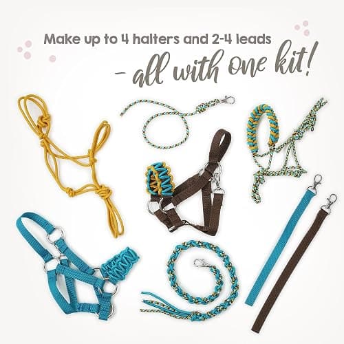kullaloo DIY Hobby Horse Halter Kit ✦ Make Stick Horse Head Collars, Rope Halters & Reins ✦ Includes Instructions ✦ Teal/Mustard thumbnail 5