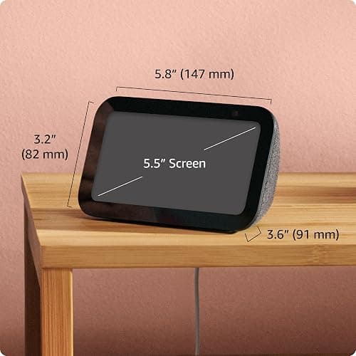 Amazon Echo Show 5 (newest model), Smart display with 2x the bass and clearer sound, Glacier White thumbnail 3