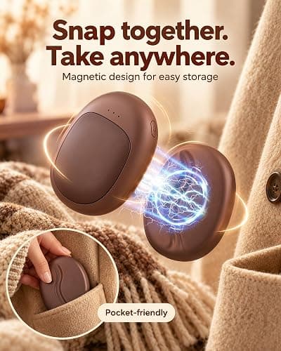 Rechargeable Hand Warmers, Electric Hand Warmers 5200mAh (2-Pack), 3 Heat Settings, Up to 18 Hours of Use, Ideal for Raynaud's Patients thumbnail 3