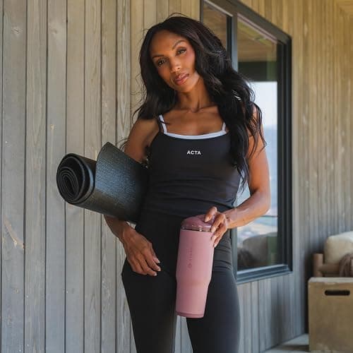 HydroJug Ease2o 40oz Insulated Water Bottle, Straw & Chug Lid, Canyon Rose | Pressure-vented lid, leak-resistant, stainless steel, vacuum insulated, water-level window, cup holder friendly, BPA-free thumbnail 2