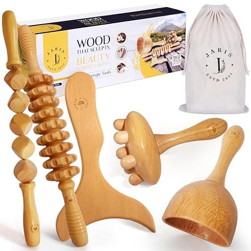 JARIS - Maderotherapie- Kit Professionnel Maderothérapie Corps | Abdomen et Cellulite | Kit Complet avec Instructions QR Écologiques | Maderothérapie pour Massages - Image 1