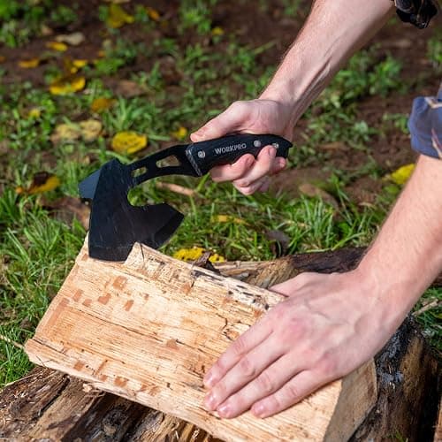 WORKPRO Axe and Fixed Blade Knife Combo Set, Full Tang, Wood Handle, for Outdoor Camping Survival Hunting, Sheath Included thumbnail 2