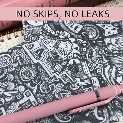 thinkor Gel Pens Black Ink, 7 Pcs 0.5mm Quick Dry Fine Point Smooth Writing Pens, Cute Office School Supplies Gifts for Women Student (7 Pcs Pink - Black Ink) thumbnail 5