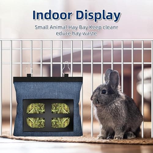 Rabbit Hay Feeder Bag Guinea Pig Hanging Hay Feeding Bag Storage Dispenser for Chinchilla Hamster Bunny Small Animal Pet thumbnail 4