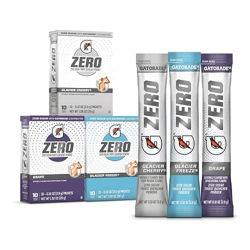 Gatorade G Zero Sports Drink Mix Powder Packets, 3 Flavor Frost Variety Pack, Electrolyte Powder Drink Mix for Hydration, Zero Sugar, 30 Total Packets - Image 1