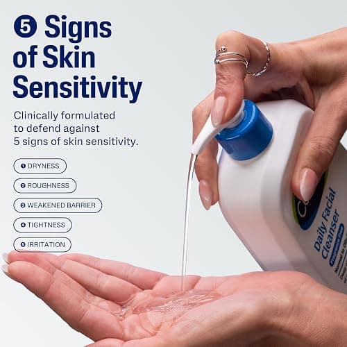Cetaphil Face Wash, Daily Facial Cleanser for Sensitive, Combination to Oily Skin, 16 Oz, Fragrance Free, Gentle Foaming, Soap Free, Hypoallergenic thumbnail 3