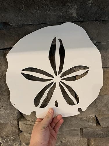 Riverside Designs Coastal Sand Dollar Ocean Beach Metal Art Steel Wall Decor (12", White) thumbnail 4