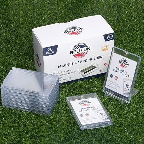 20-Pack One Touch Magnetic Card-Holders - 35PT Trading Card Holders, UV Protection Clear Acrylic Card Cases, Card Protector for Game, Baseball Sports Cards, Fit for Standard Cards Storage and Display thumbnail 6