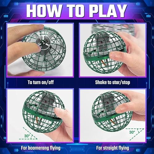 Sosuy 2025 Flying Orb Ball Toys for Boys, Spinner Rotating Hover Boomerang Magical Galaxy Cosmic Handheld Mini Drone Cool Stocking Stuffers Christmas Gifts for Kids Girls Teen Aged 6 7 8 9 10+ Blue thumbnail 6