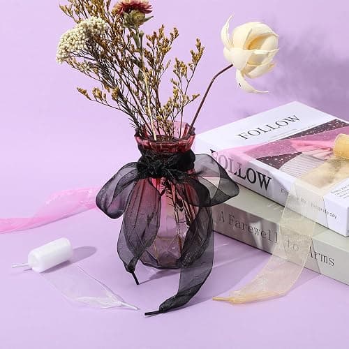 YBEATY 4 Pairs Fashion Shoelaces Casual Ribbon Flat Snow Yarn Shoelace Soft Silk Stain Organza Shoestrings for Ladies Women thumbnail 5