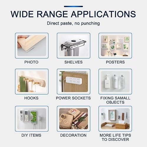 SANKEMU Double-Sided Tape Heavy Duty 9.84 FT x 1.18 in – Clear Removable Mounting Tape for Walls, Carpet, Rugs, Posters – Reusable, No-Residue, Indoor/Outdoor Nano Gel Grip thumbnail 6