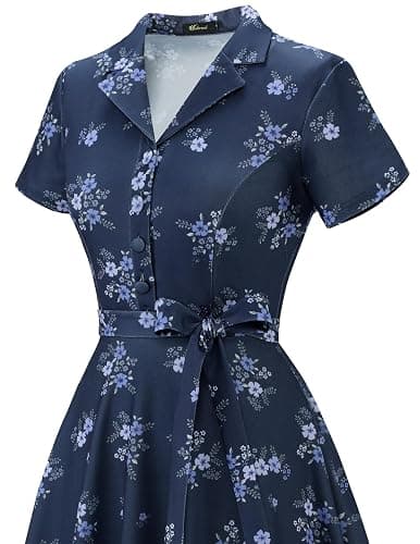 Wedtrend Women's Vintage Tea Dress, Short Sleeve Cocktail Party Dress Work Church Casual Dress thumbnail 5