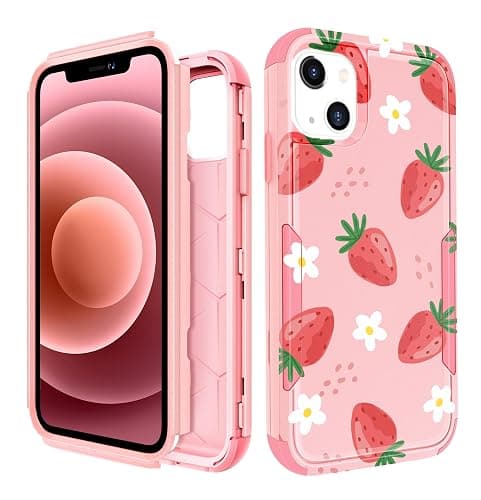 Plakill for iPhone 15 Plus/14 Plus Case - Cute Girly Girls Women Phone Cover Aesthetic Unique Design Teen Strawberry Heavy Duty Protective Shockproof Military Grade Funda for Apple 14 Plus/15 Plus - Image 1