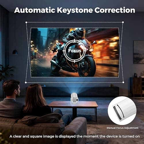 WellSonic Mini Portable Projector Support 4K, 200 Ansi Outdoor & Home Movie Projector with WIFI and Bluetooth, Automatic Keystone Correction, 180°Rotatable, Compatible with HDMI USB PC Laptop thumbnail 5
