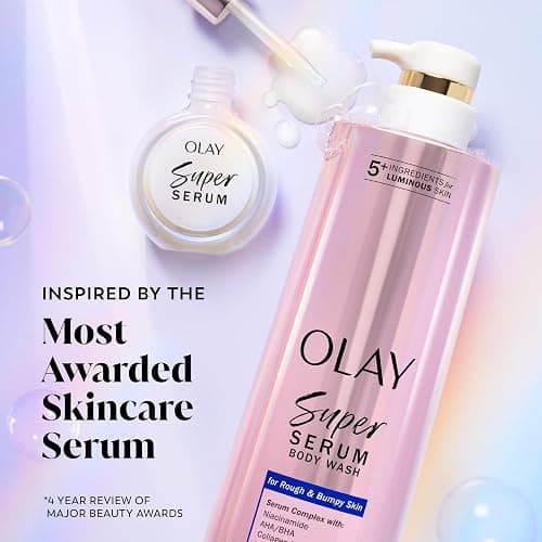 Olay Super Serum Body Wash for Rough & Bumpy Skin, Hydrating & Renewing Serum Complex with Exfoliating Minerals for Luminous Skin, 18.5 fl oz thumbnail 6
