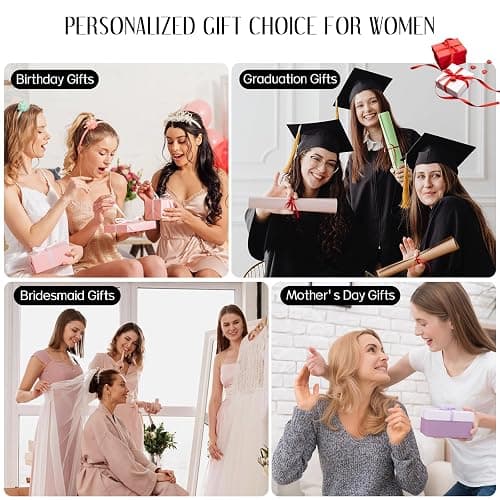 CLOUDWINGS Women Gifts | Initial Makeup Bag Set for Girl Personalized Gifts for Bridesmaid Friend Graduation Teachers PU Leather Cosmetic Travel Toiletry Bag(Pink,A) thumbnail 7
